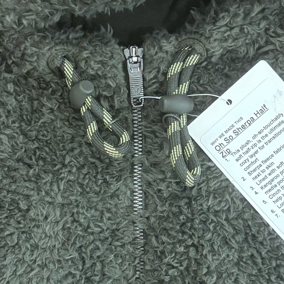 NWT Lululemon Oh So Sherpa Half Zip Pullover In Dark Olive Green Size 4 - Picture 5 of 8